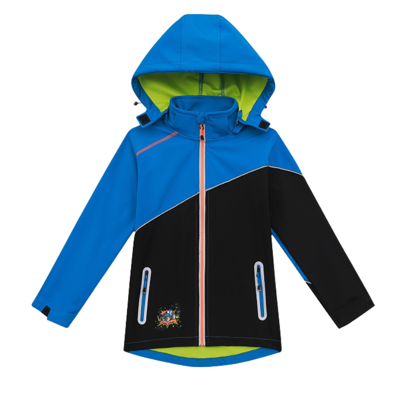 Chlapecká softshellová bunda nezateplená modročerná Kugo HK5659