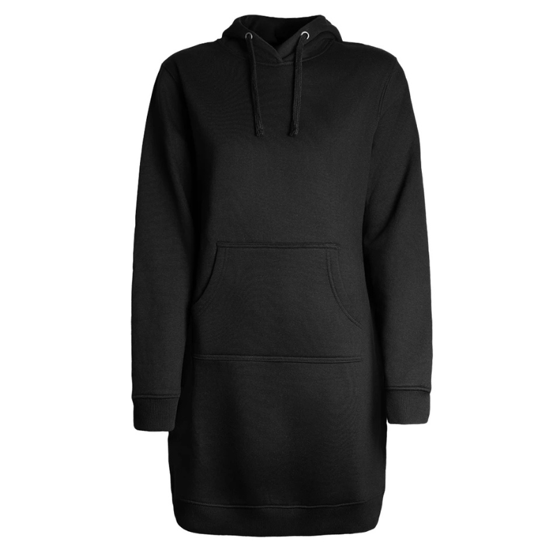 Dámská dlouhá klokanka s kapucí černá