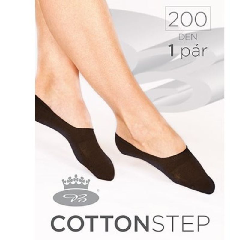 Dámské silonkové ťapky Cotton s bavlnou – černé