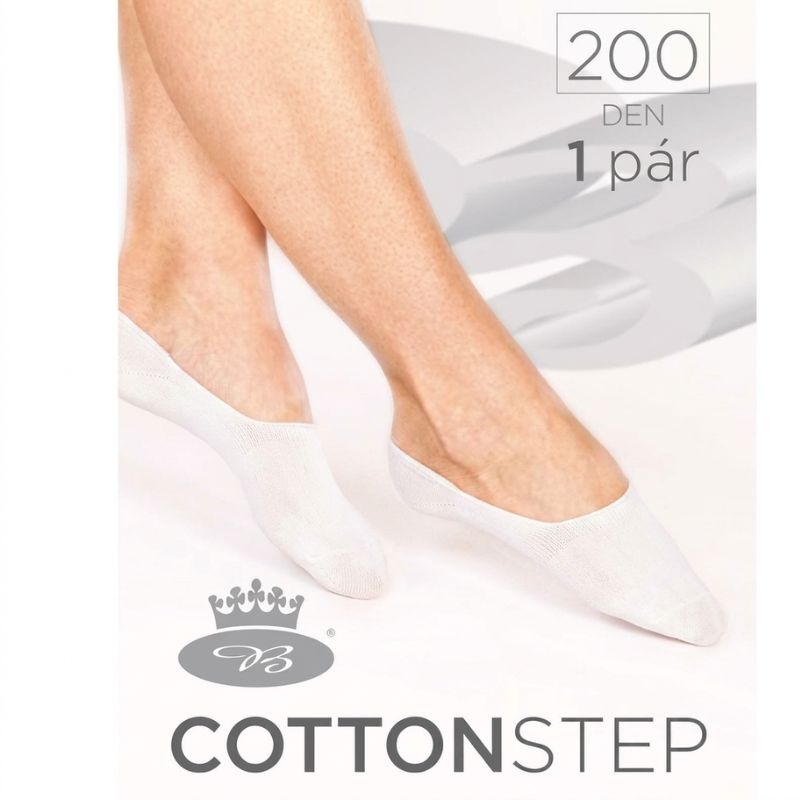 Dámské silonkové ťapky Cotton s bavlnou – bílé