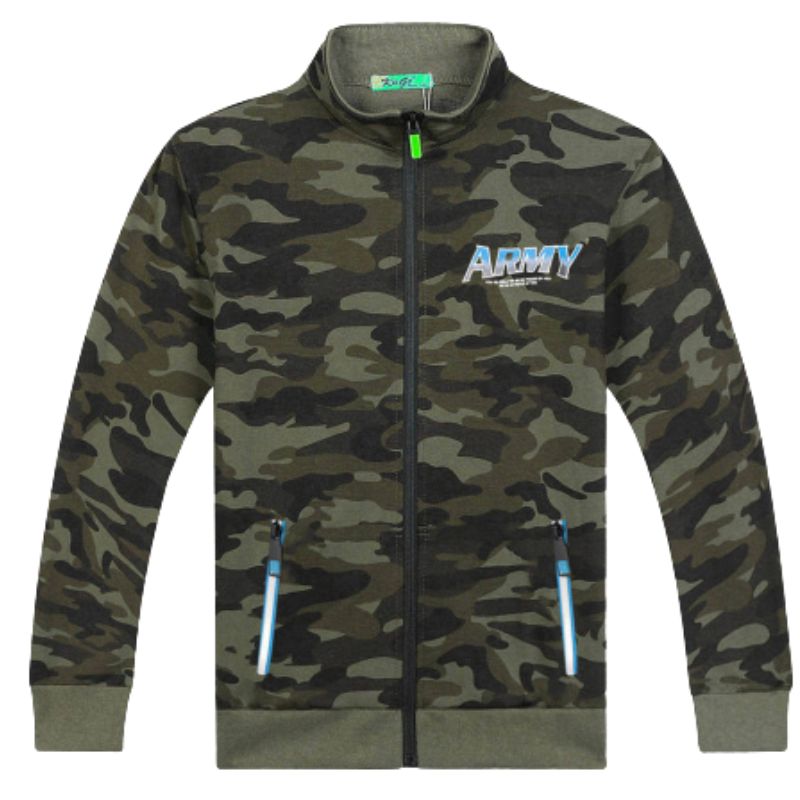 Chlapecká maskáčová mikina khaki Kugo JK9532
