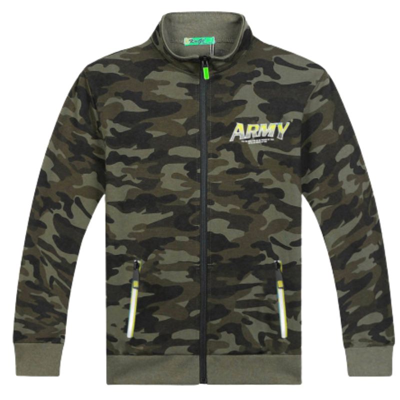 Chlapecká maskáčová mikina khaki Kugo JK9532
