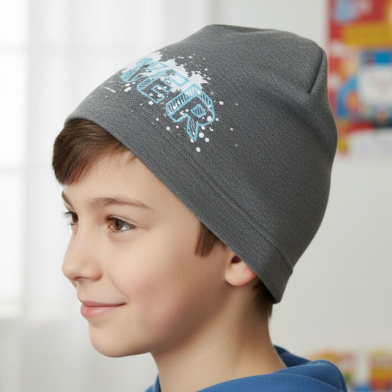 vel.52,54,56-Chlapecká podzimní/jarní čepice Rockino šedá barva