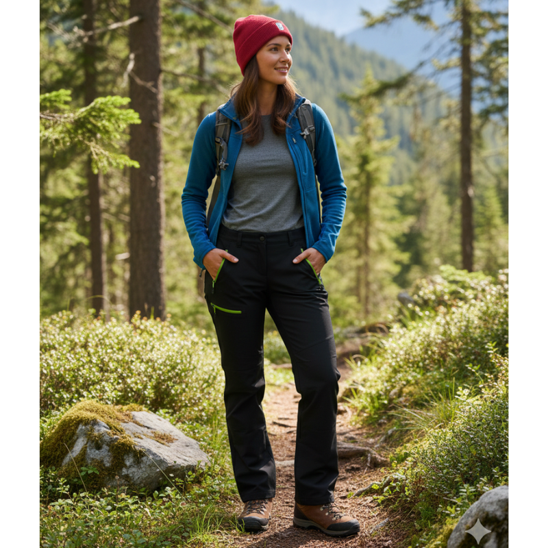 Benhao Dámské softshellové kalhoty s fleesem černé