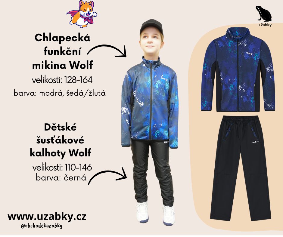 Dětské šusťákové kalhoty černé Wolf T2551A