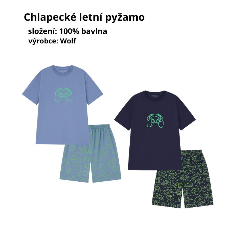 Chlapecké letní pyžamo modré Wolf S2562