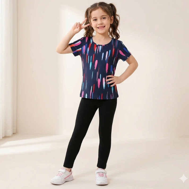 Dívčí funkční legíny peříčka Kugo SL3658