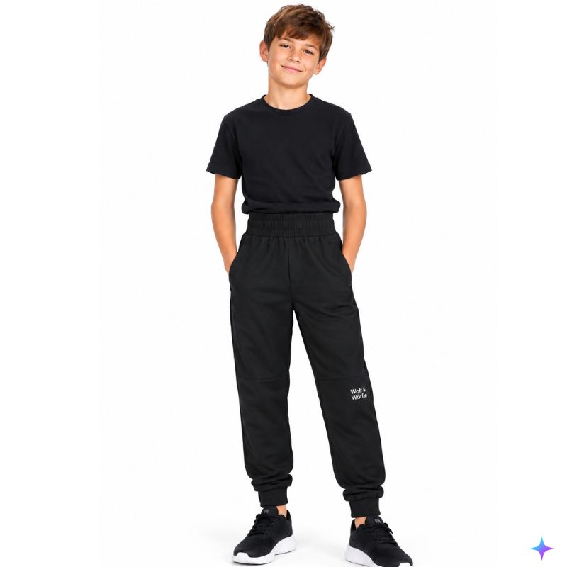 Dětské softshellové kalhoty zateplené černé Wolf & Wolfie B2699A