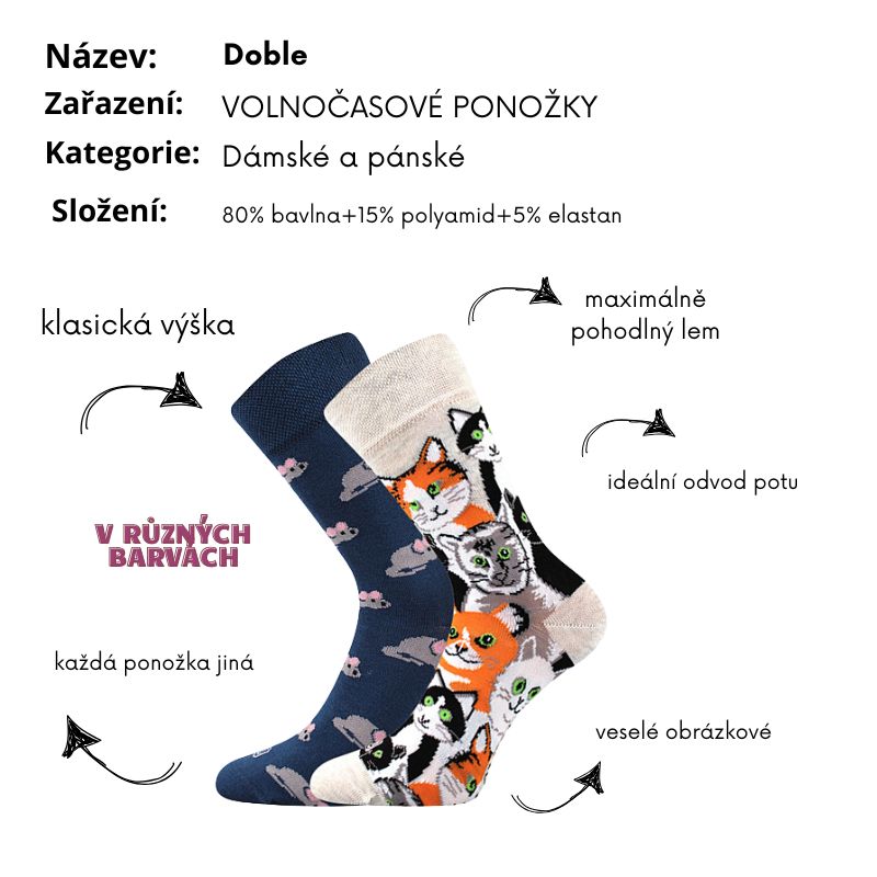 Fuski Boma Voxx DOBLE Pánské  klasické crazy ponožky modrá rybář