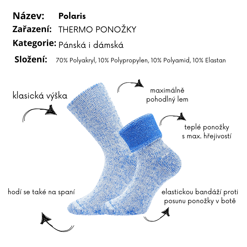 Teplé ponožky Polaris černá Fuski Boma Voxx