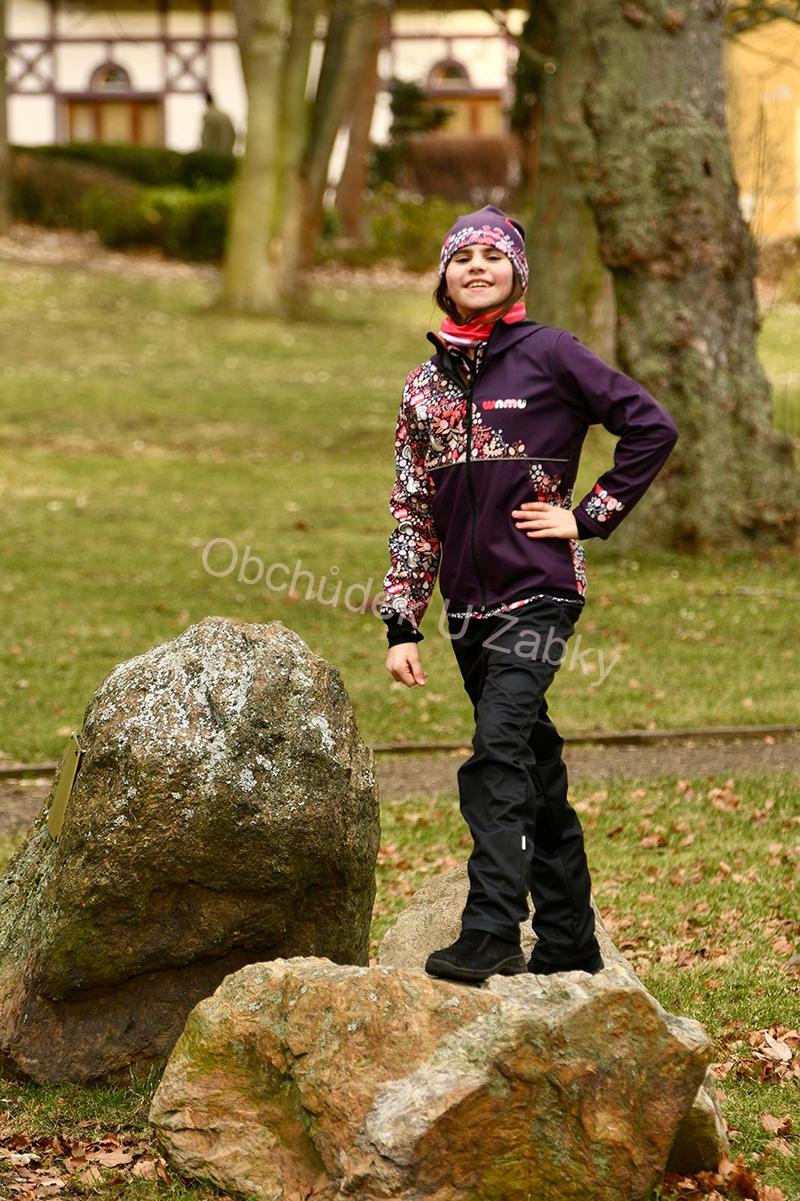 Dětské softshellové kalhoty zateplené černé WAMU