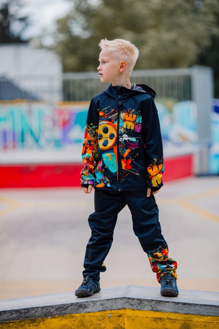 Dětská softshellová bunda Game černá WAMU