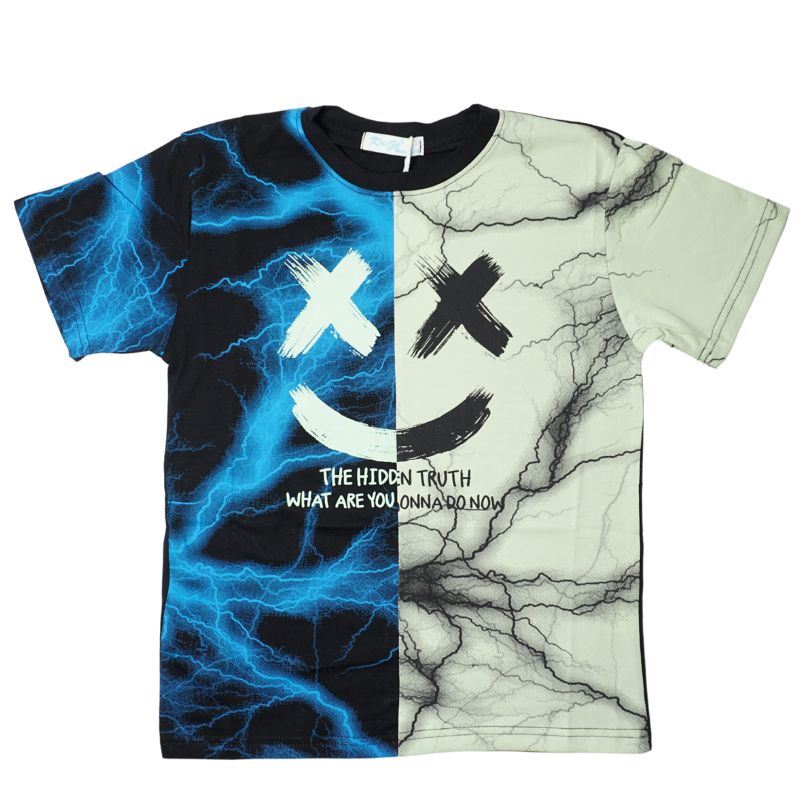 CHLAPECKÉ TRIČKO modrá/hrášková Kugo MC9870