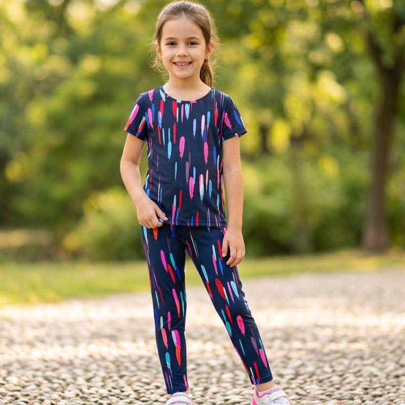 Dívčí funkční legíny peříčka Kugo SL3658