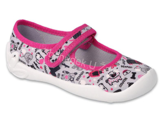 Dívčí baleríny, bačkory pejsci šedé Befado 114Y521