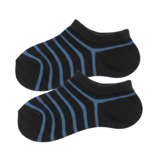 Design Socks Kotníčkové ponožky - šedé s modrým proužkem