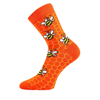 Dívčí ponožky Fuski Boma - oranžová - včelky