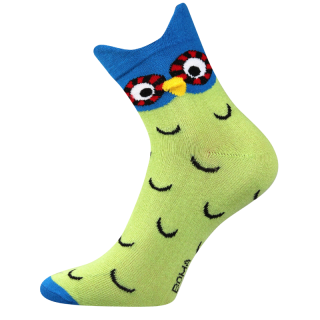 Ponožky 3D Fuski Boma - sova - zelená