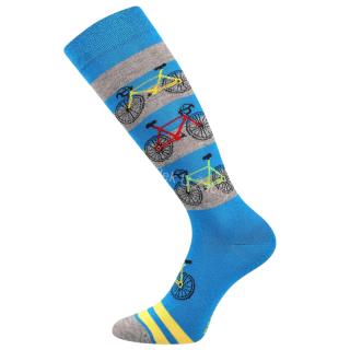 Chlapecké podkolenky Fuski Boma - modro-šedá-kolo