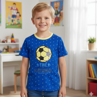 98-122-Chlapecké tričko KUGO - krátký rukáv -modrá barva