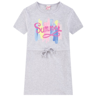 116-128-Dívčí šaty KUGO - šedá barva