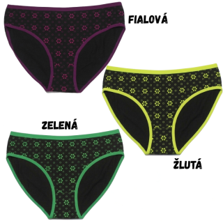 Dámské bavlněné spodní kalhotky - klasické Fannifen - černá barva