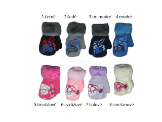 Kojenecké vyteplené palcové rukavice 