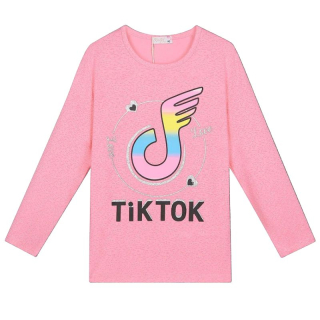 Dívčí tričko dlouhý rukáv sv.růžová Kugo