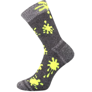 Dětské froté melírované ponožky Hawkik - barva žlutá