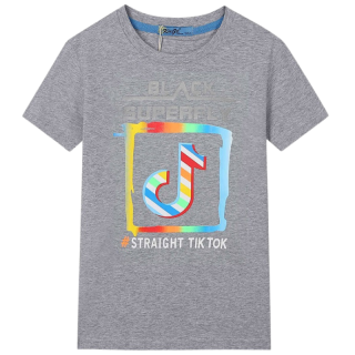 134-158-Chl.tričko - krátký rukáv KUGO - šedá