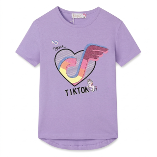 98-122-Dívčí tričko  KUGO - krátký rukáv - fialová barva