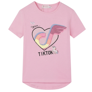 98-128-Dívčí tričko  KUGO - krátký rukáv - sv.růžová barva