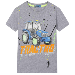 velikostní řada:98-128-Chlapecké tričko KUGO - krátký rukáv - šedá barva