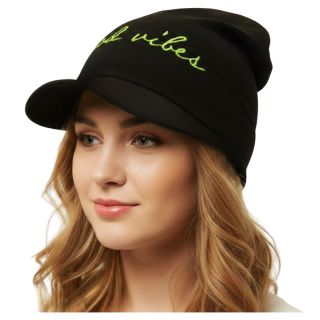 Dětská podzimní/jarní čepice Rockino s kšiltem - černá barva