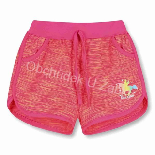 velikostní řada:98-128-Dívčí sportovní melírované funkční šortky KUGO - oranžová barva