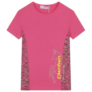 velikostní řada:98-128-Dívčí sportovní funkční tričko -  KUGO - tm.růžová
