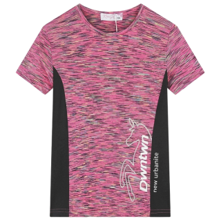 velikostní řada:98-128-Dívčí sportovní funkční tričko -  KUGO - melírovaná růžová