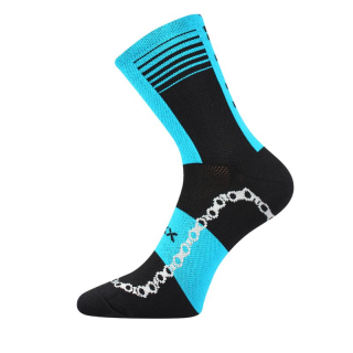 Dámské-pánské cyklistické sportovní ponožky - klasická výška Ralfi - Boma Fuski - neon tyrkys