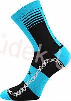 Dámské-pánské cyklistické sportovní ponožky - klasická výška Ralfi - Boma Fuski - neon tyrkys