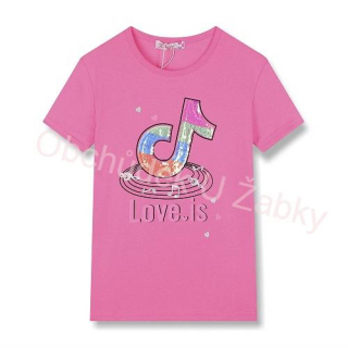 velikostní řada:146-176-Dívčí tričko - krátký rukáv KUGO - růžová barva