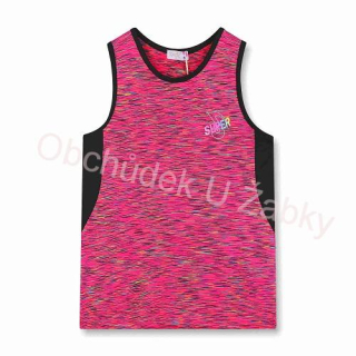 KUGO Tílko FC-6552 funkční dívčí melírová růžová