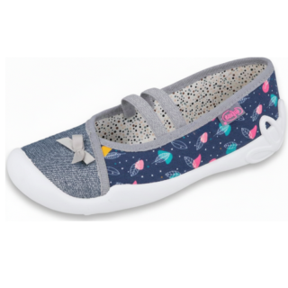 BEFADO 116Y286 Dívčí balerínky, bačkory tm.modré