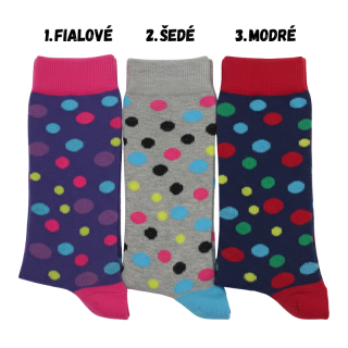 Design Sock Klasické dívčí ponožky - puntík