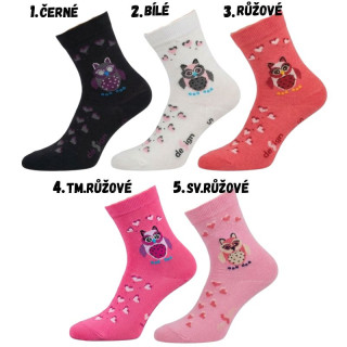 Design Socks Klasické dívčí ponožky sovička