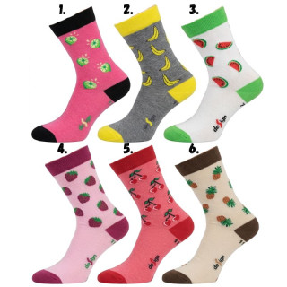 Design Socks Klasické dívčí ponožky ovoce