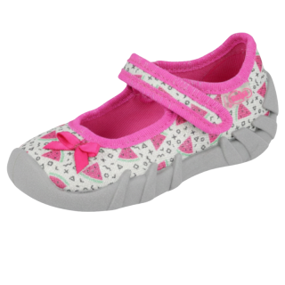 BEFADO 109P216 Dívčí balerínky, bačkory šedé melouny