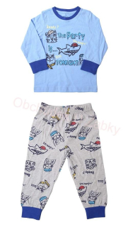 WOLF S2151B Chlapecké pyžamo modrá/šedá velikostní řada:86-104