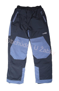 WOLF B2172 Dětské zateplené šusťákové kalhoty šedá/modrá