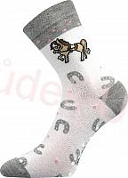 Fuski Boma Voxx  Dívčí ponožky s protiskluzem bílá koník