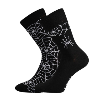 Fuski Boma Voxx DOBLE Dámské-Pánské  klasické crazy ponožky černé pavouk